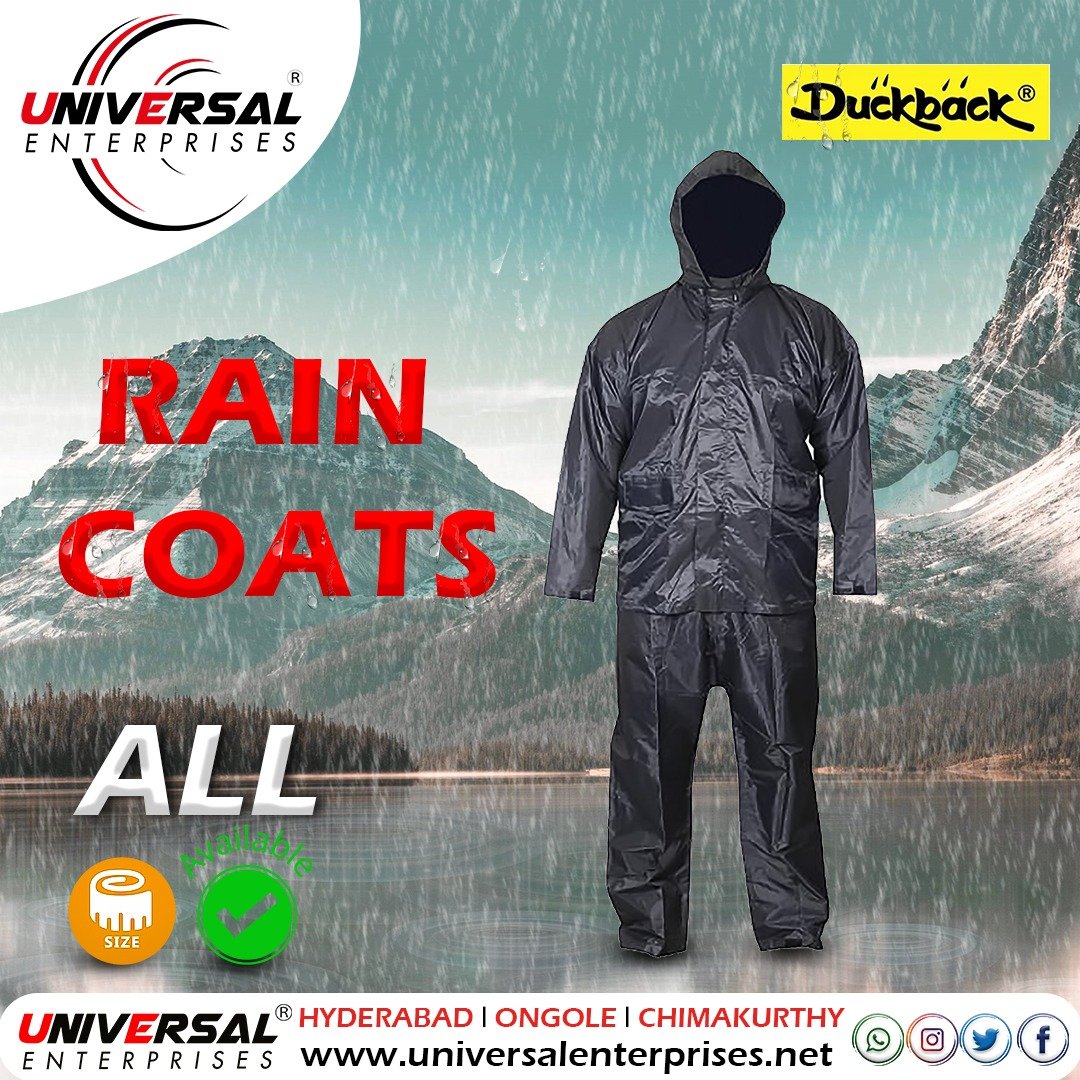 Duckback Raincoat - Rainwear - Universal Enterprises - Authorized Dealer,  Supplier - Safety Equipment Distributor Solution Company in India,  Hyderabad, Secunderabad, Nellore, Andhra Pradesh, Chennai, Bangalore.