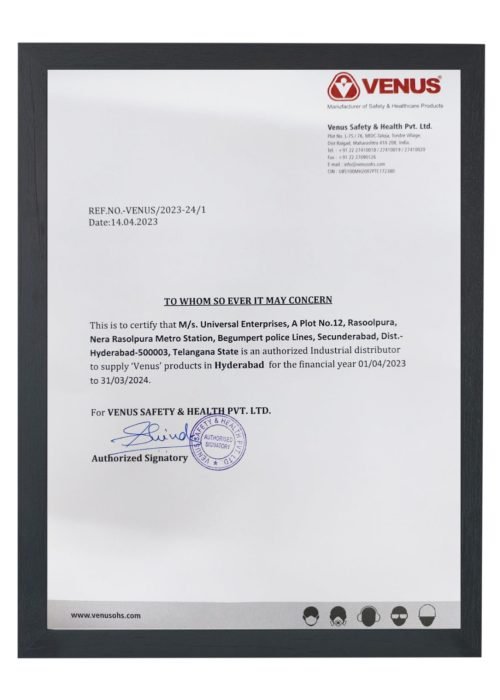 VENUS Authorized Dealer Certificate